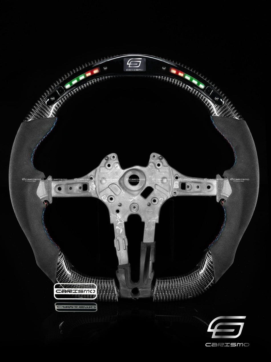 Carismo Steering Wheel For BMW F-Series (M Performance Wheel) - Classic RPM LED - Gloss Carbon - Alcantara