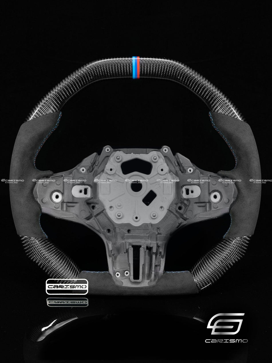 Carismo Steering Wheel For BMW G-Series (M Performance Wheels) - Signature (Heated) - Gloss Carbon - Alcantara