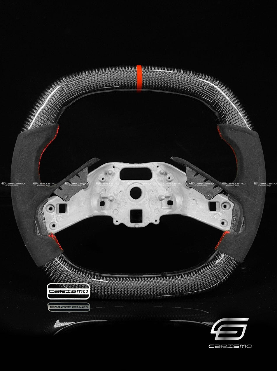 Carismo Steering Wheel For Chevrolet Corvette (C8) - Signature - Gloss Carbon - Alcantara