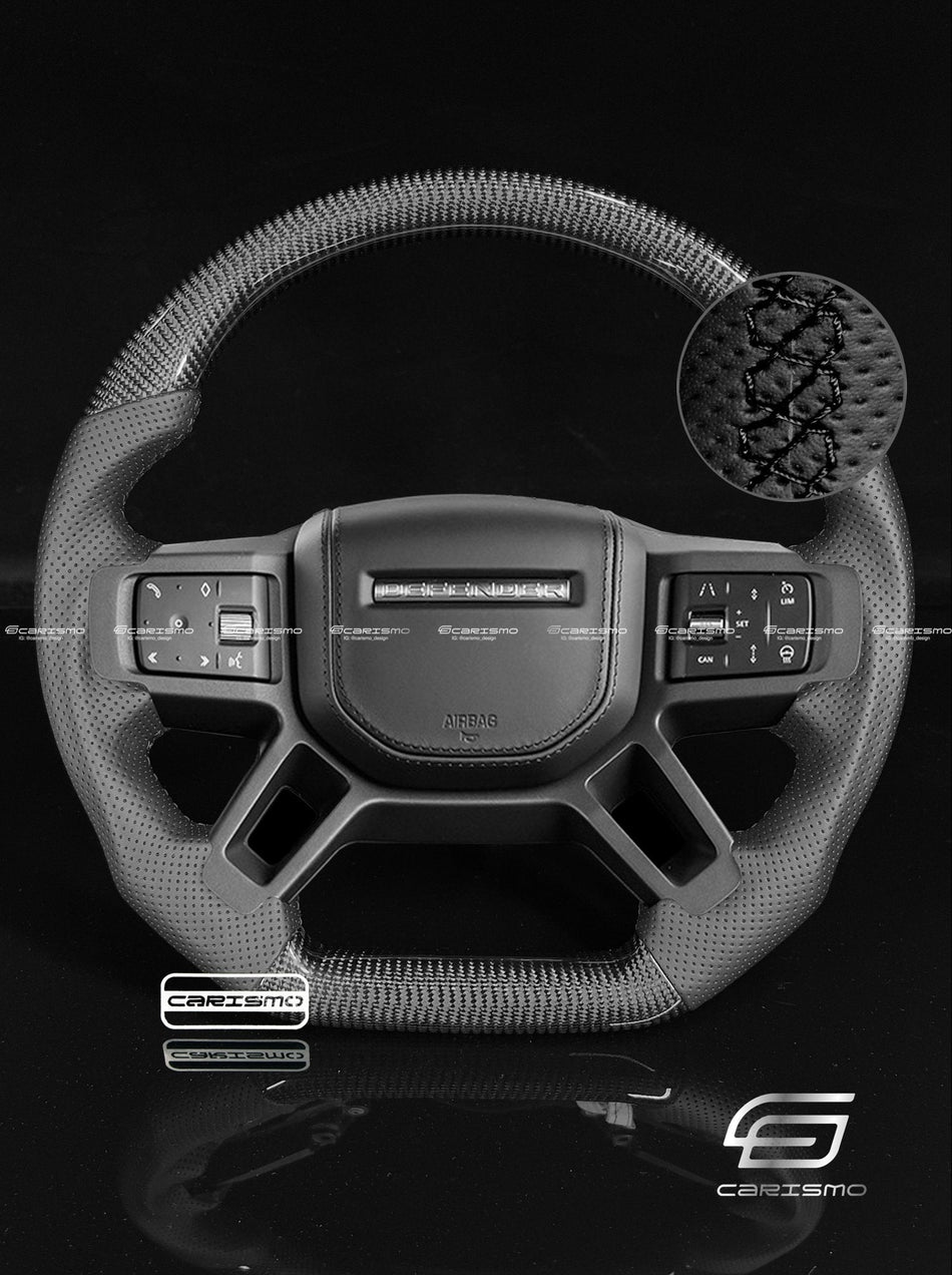 Carismo Steering Wheel For Land Rover Defender (L663) - Sport - Gloss Carbon - Perforated Leather (Heated)