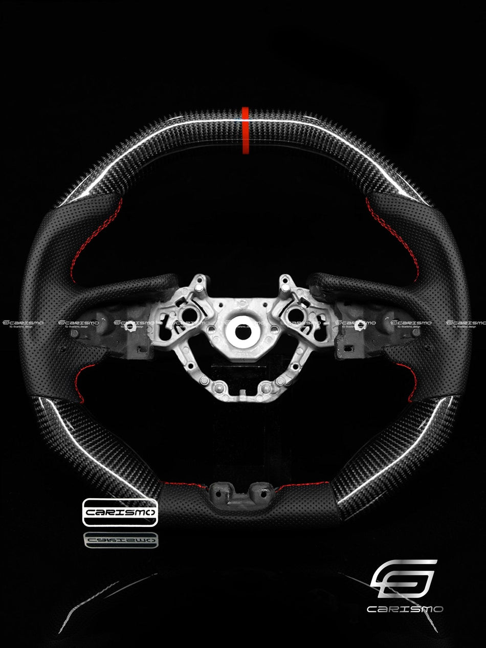 Carismo Steering Wheel For Nissan GT-R (R35 EBA) - Signature - Gloss Carbon - Perforated Leather