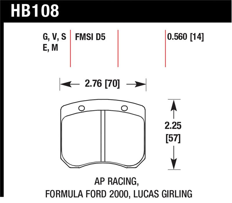 Hawk 1984-1986 Alfa Romeo GTV-6 2.5 HPS 5.0 Front Brake Pads