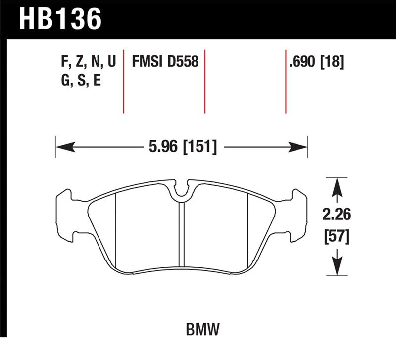 Hawk BMW 318i/318iC/318iS/318Ti/325Ci/325i/325iS/325Xi/328Ci/328iC/328iS/Z3 HT-10 Race Frt Brk Pads
