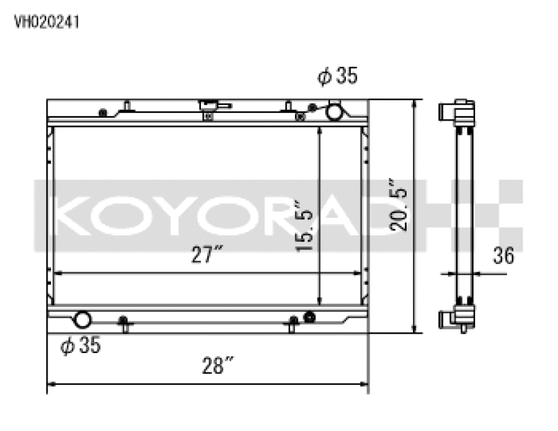 Koyo 90-96 Nissan 300ZX 3.0L Non Turbo MT Radiator