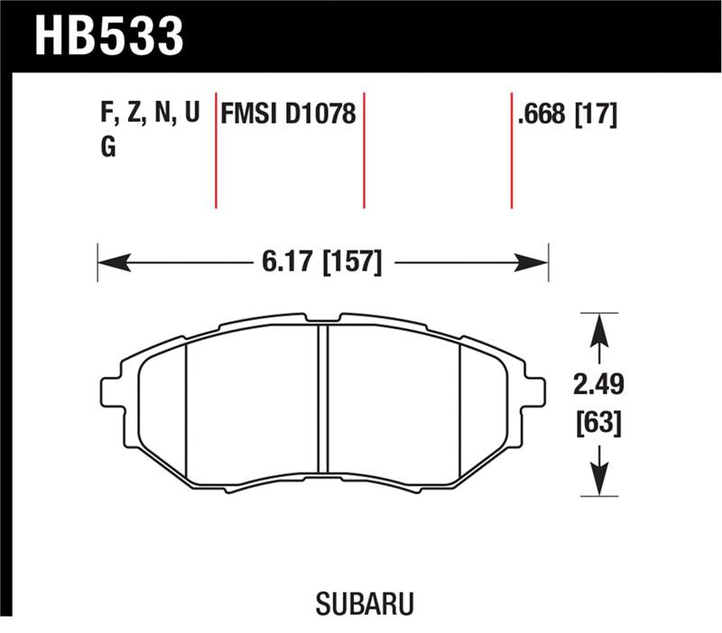 Hawk 05-08 LGT D1078 HP+ Street Front Brake Pads