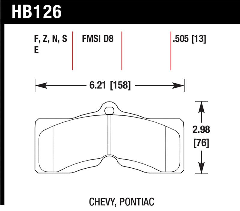 Hawk 78-82 Chevy Corvette HT-10 Performance Front Brake Pads