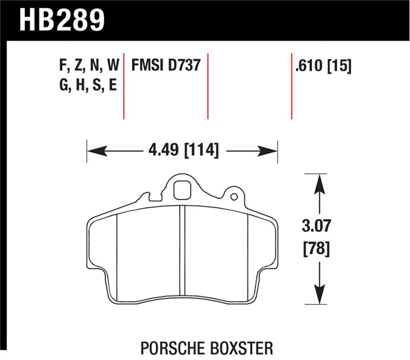 Hawk 97-08 Porsche Boxster DTC-60 Compound Front Brake Pads