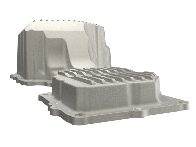 aFe GM Diesel Trucks 17-19 V8-6.6L L5P POWER Street Series Engine Oil Pan Raw w/ Machined Fins