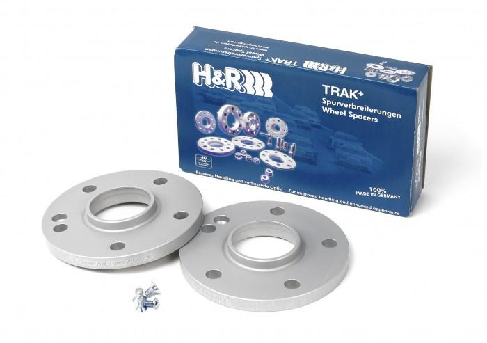 H&R Trak+ 20mm DR Wheel Spacers 5/112 Center Bore 66.5 Stud Thread 14x1.5 - Black