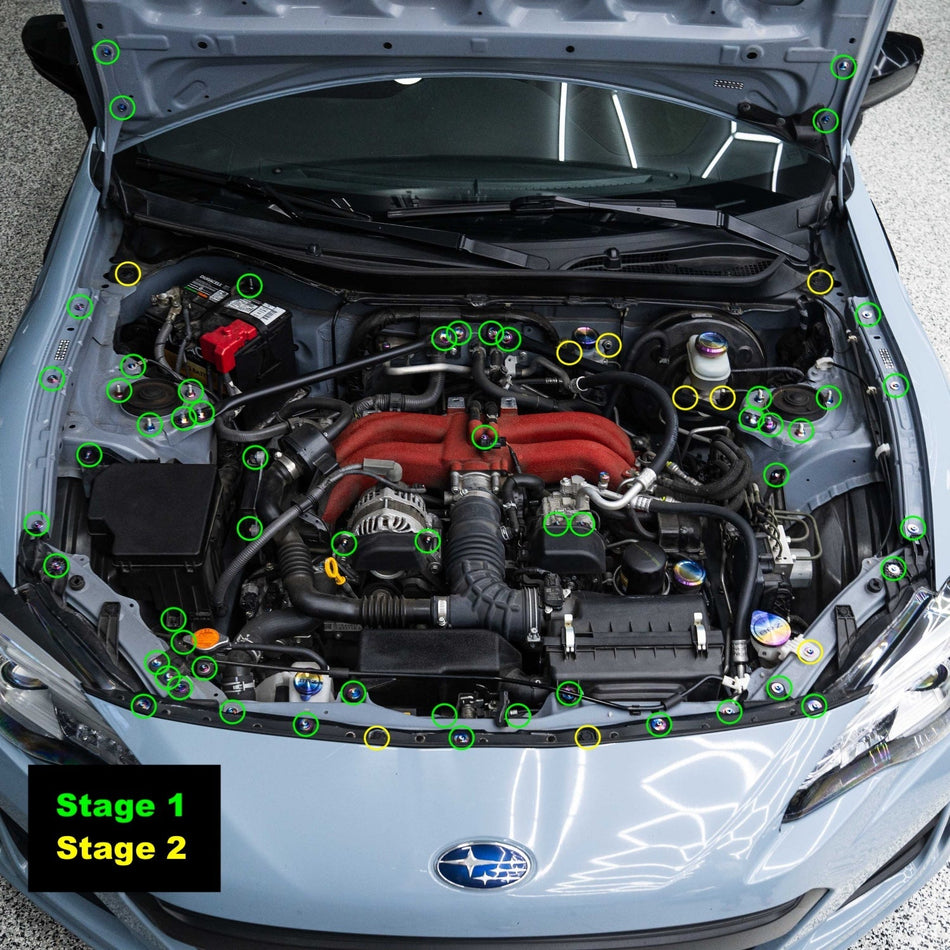 JDC Titanium Engine Bay Dress-Up Hardware Kit | 2013-2021 FRS/BRZ/86