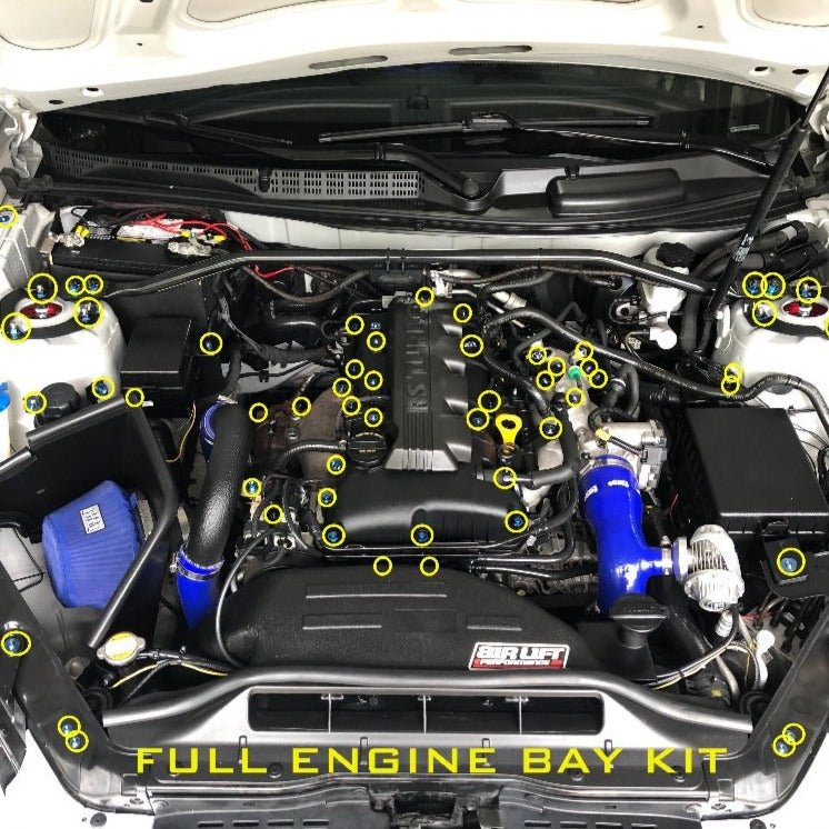 JDC Titanium Engine Bay Dress-Up Hardware Kit | Hyundai Genesis Coupe 2.0T BK1