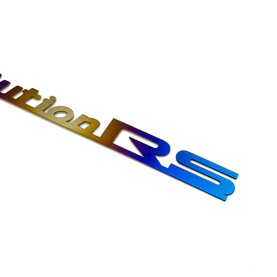 JDC Titanium "Evolution RS" Trunk Badge | Mitsubishi Evo 8/9