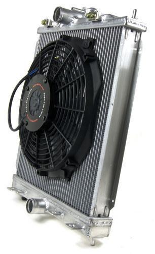 MAP Small Radiator Kit with 12” Slim Electric Fan | 2001-2006 Mitsubishi Evo 7/8/9